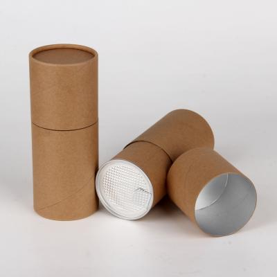 China Food Package Cardboard Cylinder Container Tea Packaging Use No Printing Brown for sale