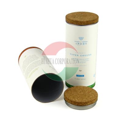 China Paper Composite Containers Packaging Cans , Composite Shipping Containers With Cork Lid for sale