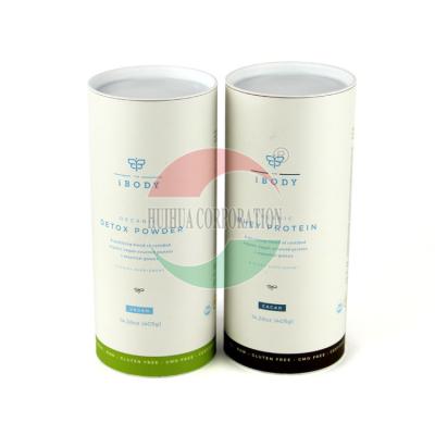 China Food Water - Proof Paper Composite Cans With Aluminum Flat Cover Round PMS Print for sale