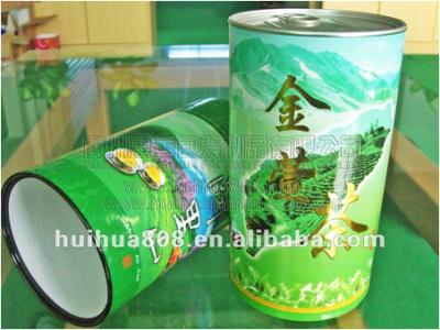 China Plastic Cap Food Grade Tea / Coffee Paper Cans Packaging Pop Custom Sealed for sale