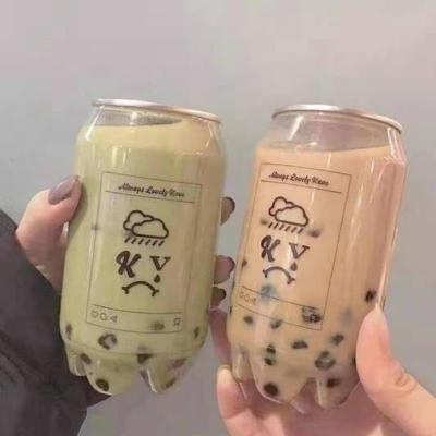 China tarros transparentes del refresco de las latas de bebida plásticas del animal doméstico vacío 350ml con la tapa abierta fácil en venta