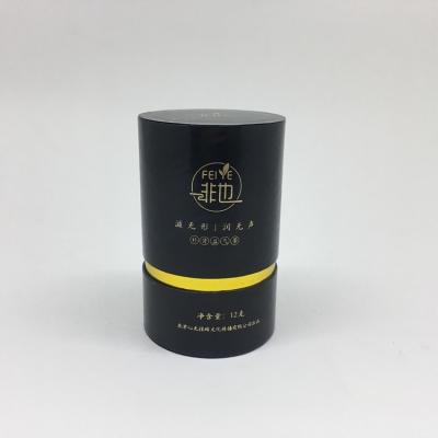 China Cosmetic Cream Cylinder Paper Tube For Tea Black Gold Round Paper Boxes CMYK Printing for sale