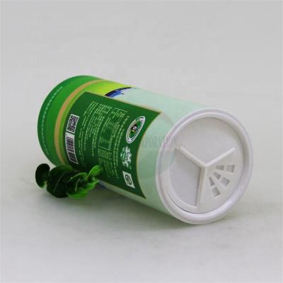 China Plastic Sifter Paper Tube Box Salt Packaging Cardboard Shaker Lid Custom Paper Can for sale