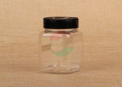 China Square Plastic Jar PET Material Screw Cap Spice Packing Transparent Plastic Jars for sale