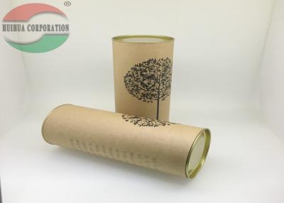 China Air-proof Gift Packaging Paper Tube Containers With Movable Metal Lid for sale