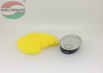 China Non Spill Yellow Oval PP Plastic Lid For Easy Open End Fruit Can for sale