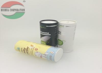 China Lata de lata que empacota com as tampas plásticas da parte superior do abanador/tubos de papel do cartão à venda
