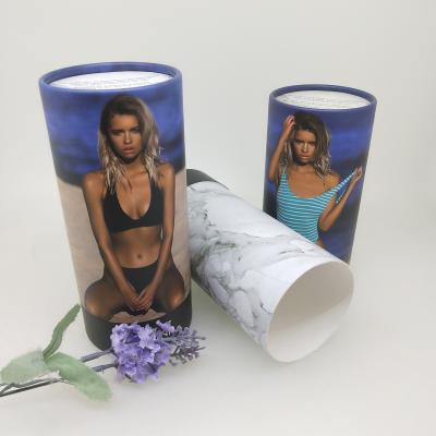 China Bikini / T - Shirt Cardboard Tube Packaging Matt Lamination With Inside And Outside for sale