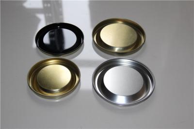 China Customized Round Metal Easy Open Lid For Wine Paper Tube Black / Golden Color for sale