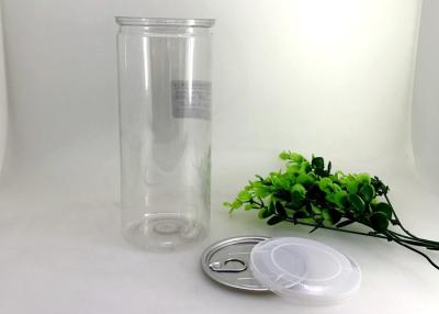 China 1000 Ml Aluminium Lid Clear Plastic Easy Open Jar Thin Long Tube For Seaweed for sale