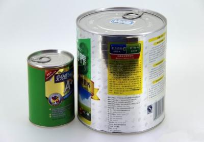 China Large food grade easy open end  tinplate cans  , cookies / tea storage tin for sale