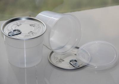 China La forma PP transparentes de la taza puede el tubo plástico fácil del extremo abierto para la comida secada en venta