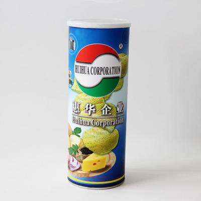 China Peel Off Foil Sealed Embossing Paper Composite Cans For Chips , Snack Foods for sale