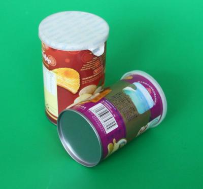 China Environmental Dry Fruits / Chips Paper Composite Cans , Aluminium Foil Cover for sale