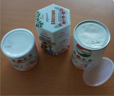 China Round Nutrition Foods Airproof Paper Composite tube Cans , Paper canister for sale