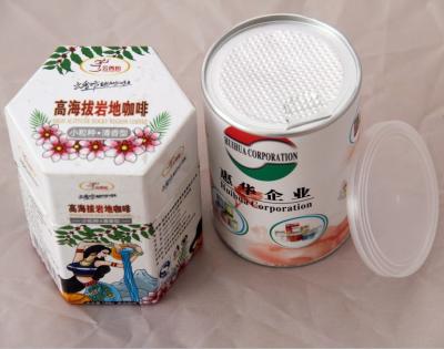 China Latas compostas cilíndricas da porca do papel de prova da água do produto comestível, tampa da casca da folha de alumínio à venda