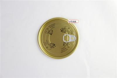 China Golden silk printing Round Tin Can easy open lids 126 mm custom for sale