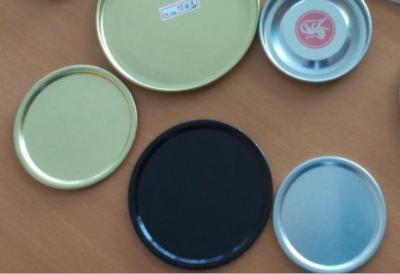 China Eco friendly Round Food Black Aluminum Can Bottom Easy Open Can Covers for sale