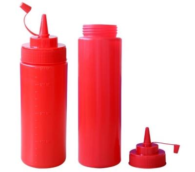 China Good Quality Eco-friendly Pear Shaped Red PP Materail Sauce Bottle for sale