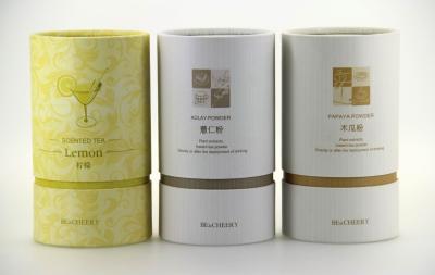 China Tubo de cartulina blanco delicado que empaqueta para el polvo del té de la flor en venta