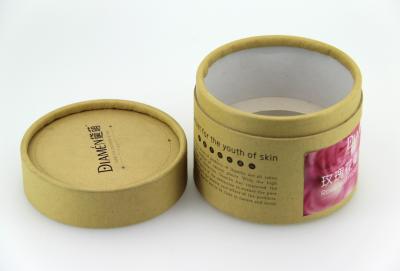 China Eco Friendly Brown Kraft Paper Cans Packaging With Sponge For Cosmetics for sale