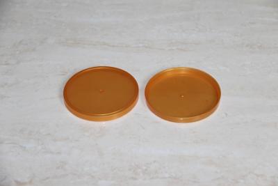 China Yellow recycled Round plastic PE lid  for food paper cans , PE cover for sale