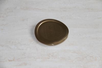 China Eco friendly brown food grade plastic PE lid with customized logo embossing for sale