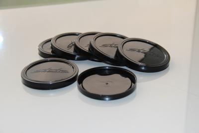 China tampa/tampa plásticas reusáveis redondas pretas do PE 211# para as latas de lata de papel à venda