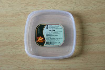 China Food box / container Square plastic PE lids with custom printing sticker / tag for sale