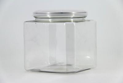 China 600ml 83.3cm Square Empty easy open Clear Pet Jars , transparent plastic jars for sale