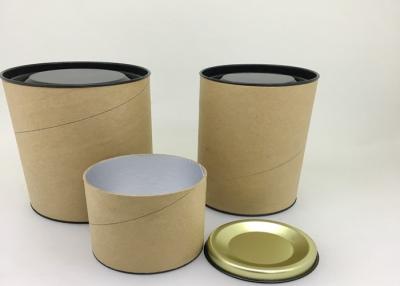 China Anti - Rust Paper Tube Packaging With Metal Lid / Tea Tin Paper Cylinder Containers for sale