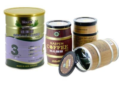 Chine Boîtes vides de fer-blanc de poudre de café, boîtes métalliques en métal avec le couvercle ouvert facile à vendre