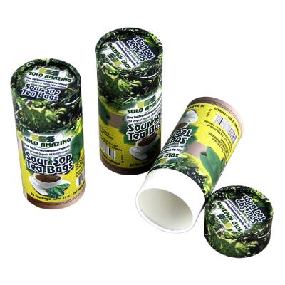 China O papel de embalagem Cilíndrico verde e amarelo biodegradável pode empacotando para o alimento e o pó do chá à venda