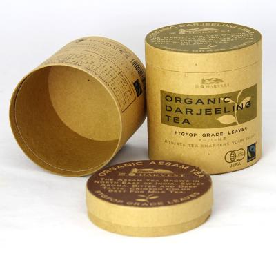 China Eco-friendly Brown Kraft Paper Cans Packaging for Flower Tea and Nutrition Powder for sale