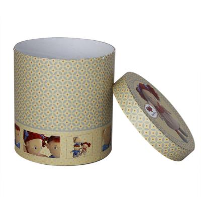 China Eco-friendly Round Paper Cans Packaging with Custom Logo  for Clothes , Doll ,  Gift , Toys for sale