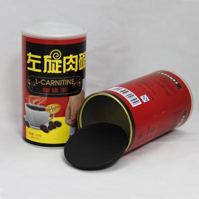 China Alumunium Easy Open End Paper Composite Cans with Black PP Plug and PE Cap for sale