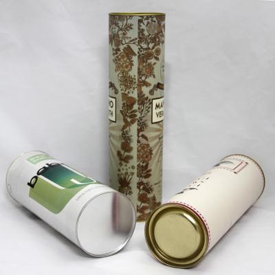 China Stretch Tin Lid Silver Stamping Kraft Paper Tube Packaging , Wine Paper Cans , Customised Printting for sale
