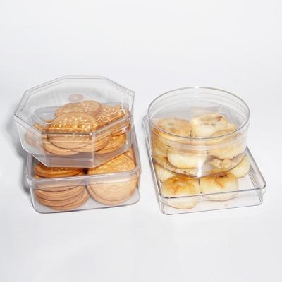 China Bakery Octagonal Shape PET Disposable Biscuit Cookies Clamshell Box With Lid for sale