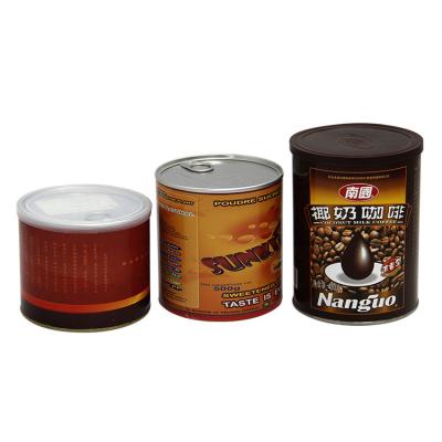 China Custum Brown Cardboard Paper Composite Cans with Easy Open Lid for Coffee and Nuts for sale