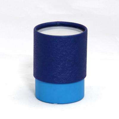 China Fashional Blue Paper Composite Cans with Transparent PVC Window and White Sifter for Talcum Powder for sale