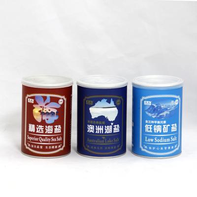 China Mini Lovely Paper Composite Cans with Aluminium Easy Open Lid for Sea Salt Lake Salt Tea Sodium Salt Packaging for sale