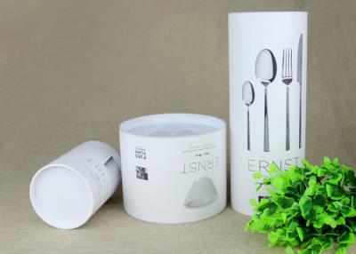 China Creative White Cardboard Paper Composite Cans with different sizes for Knife and Fork for sale