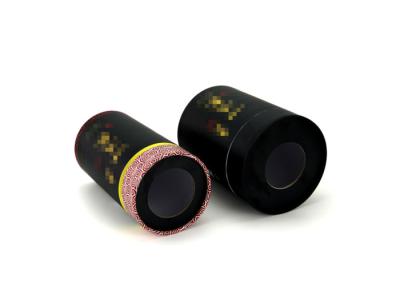 China Black Color Round Paper Composite Cans Paper Canister With Window for sale