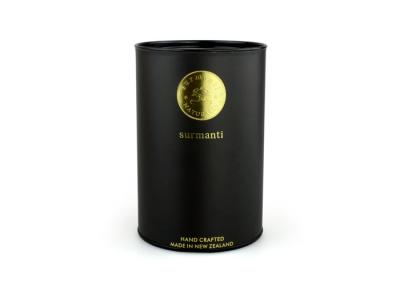 China Gold Stamping Black Kraft Paper Composite Wine Cans for Wine and Clothes for sale