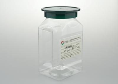 China Green Lid Transparent Base Food Grade Material Mini Clear Pet Jars 410 Ml For Liquid for sale