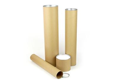 China Kraft Paper Poster Tube Packaging , Strech Iron Cap Cylinder Boxes for sale