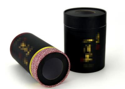 China Grano de café de papel negro cilíndrico de la ventana del claro de la ronda de tubos, empaquetado del té en venta