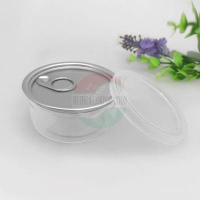 China 100ML Clear Pet Jars Child Resistant Candy 3.5G Weed Plastic Flower Cans Packaging for sale