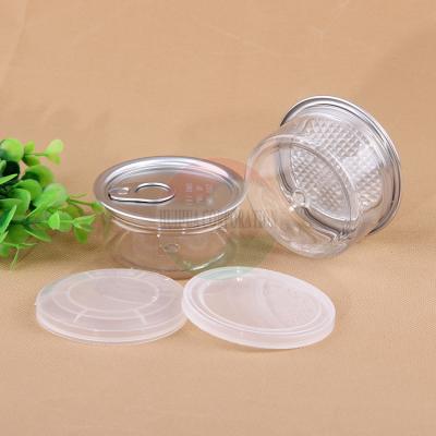 China 55ml Weed Spice Child Proof Clear Pet Jars With Easy Open Lid for sale