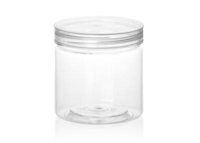 China Transparent Clear Plastic Cylinder Containers Food Canned with Screwing Cap for sale